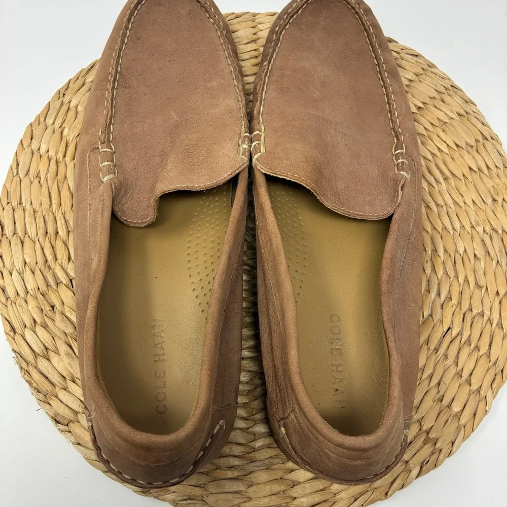 Cole Haan Henderson Venetian Loafers Shoes Mens 12 M Tan Brown Nubuck Leather